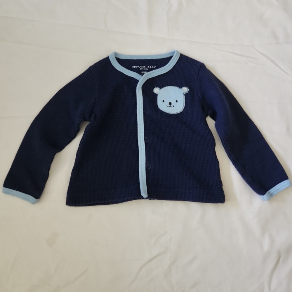 Emporio baby infant boy 6-9m Blue bear top #BT01